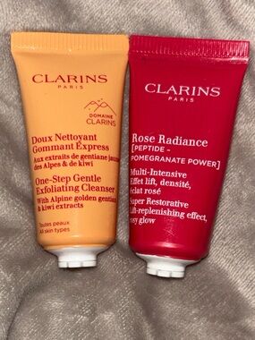Clarins Exfoliating Cleanser & Rose Radiance Replenishing Glow Duo